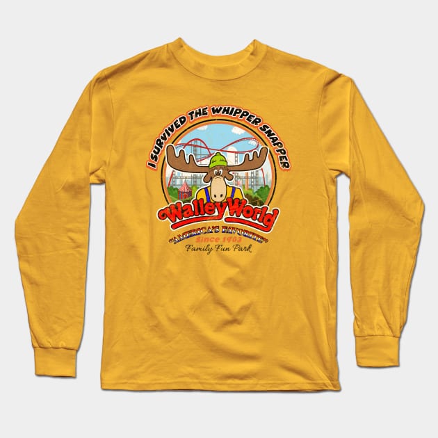 I Survived the Whipper Snapper Walley World Worn Long Sleeve T-Shirt by Alema Art